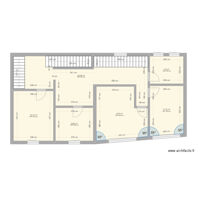 STEIBEL Hundling 1er étage. Plan de 6 pièces et 93 m2