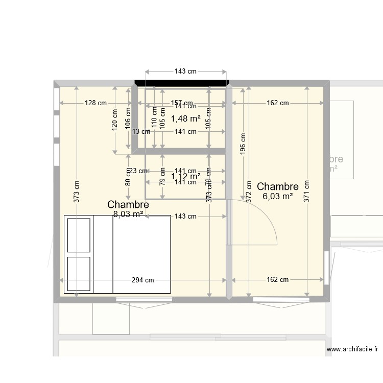 Petit Chalet. Plan de 8 pièces et 46 m2