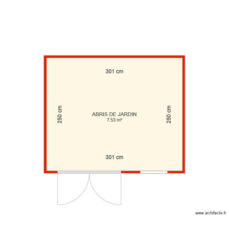 BI 4974 abri de jardin côté. Plan de 0 pièce et 0 m2