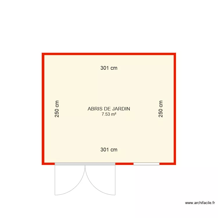 BI 4974 abri de jardin c&ocirc;t&eacute;. Plan de 