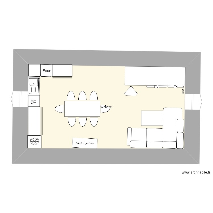 étage 1  mérens idée à la con de max. Plan de 1 pièce et 33 m2