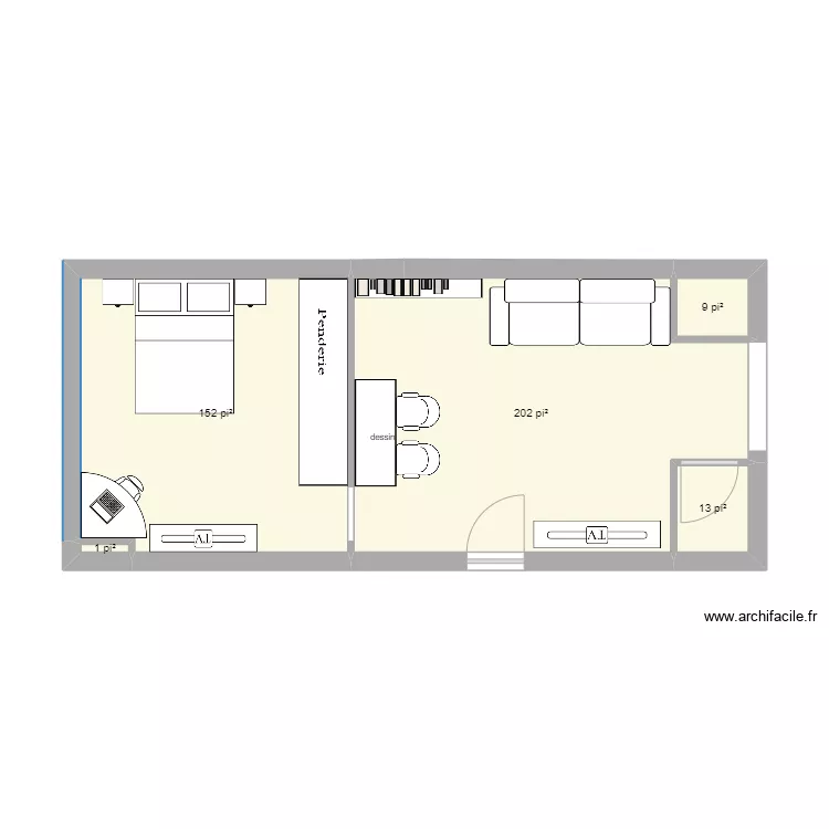 Salon s-sol essai 1. Plan de 
