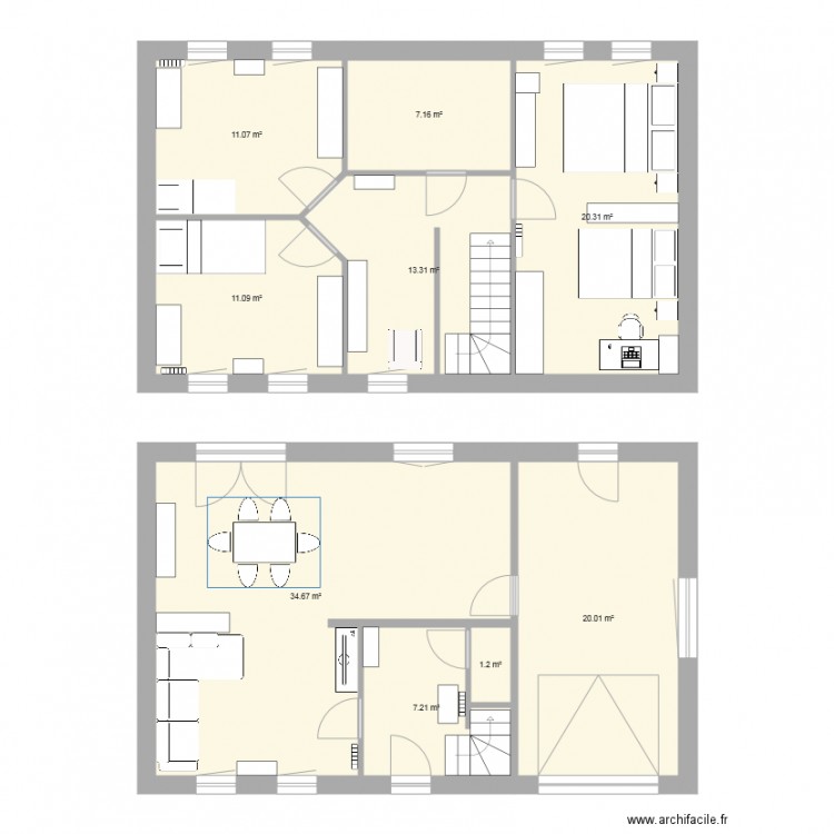 Maison Acosse. Plan de 0 pièce et 0 m2