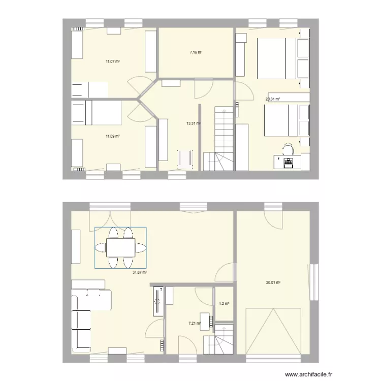 Maison Acosse. Plan de 