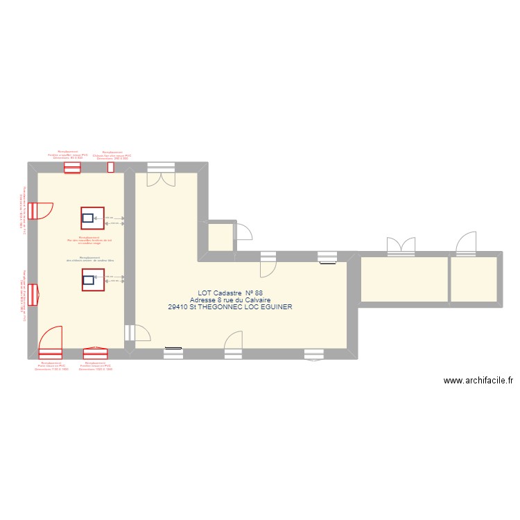 Toiture VELUX . Plan de 5 pièces et 118 m2