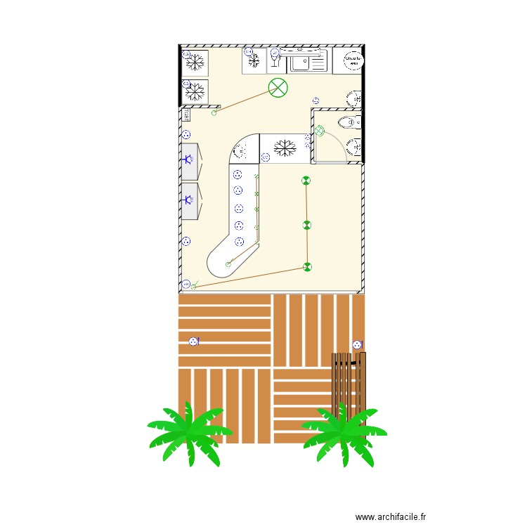 pierre Émile . Plan de 2 pièces et 21 m2