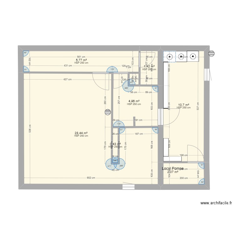 salle de bain 2. Plan de 6 pièces et 41 m2