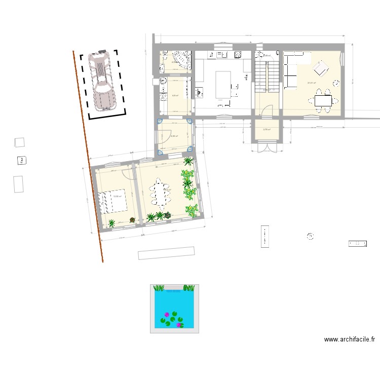 plourivo appenti ext 211209a. Plan de 14 pièces et 132 m2