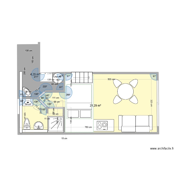 studio v MadMad V3. Plan de 2 pièces et 26 m2