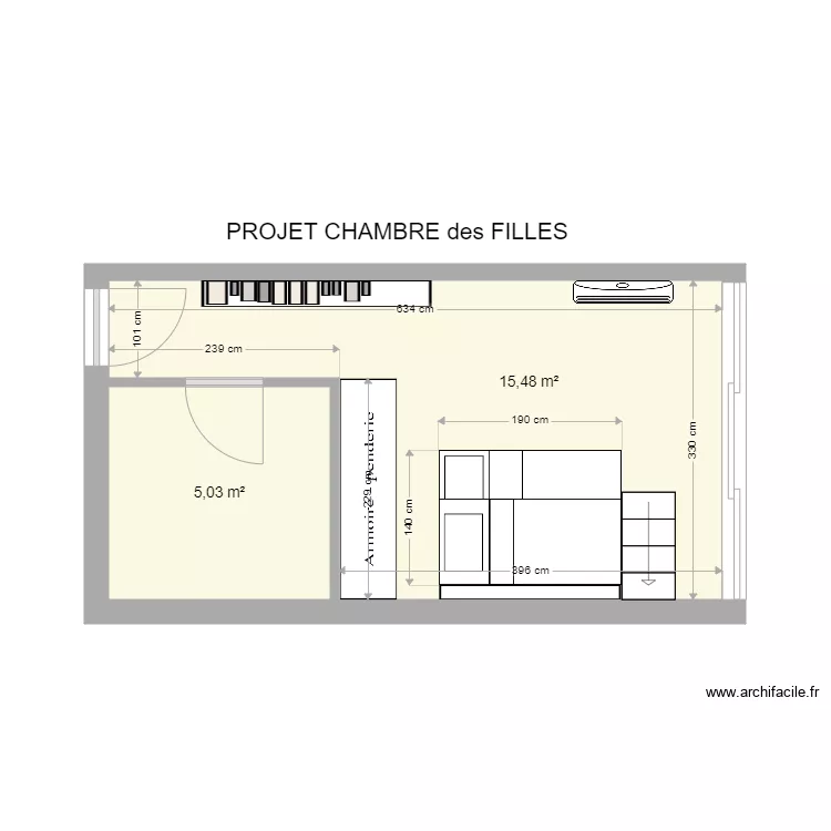 chambre filles version 2. Plan de 