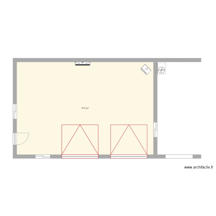 garage1. Plan de 1 pièce et 57 m2