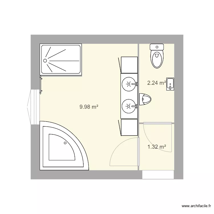 salle de bain. Plan de 