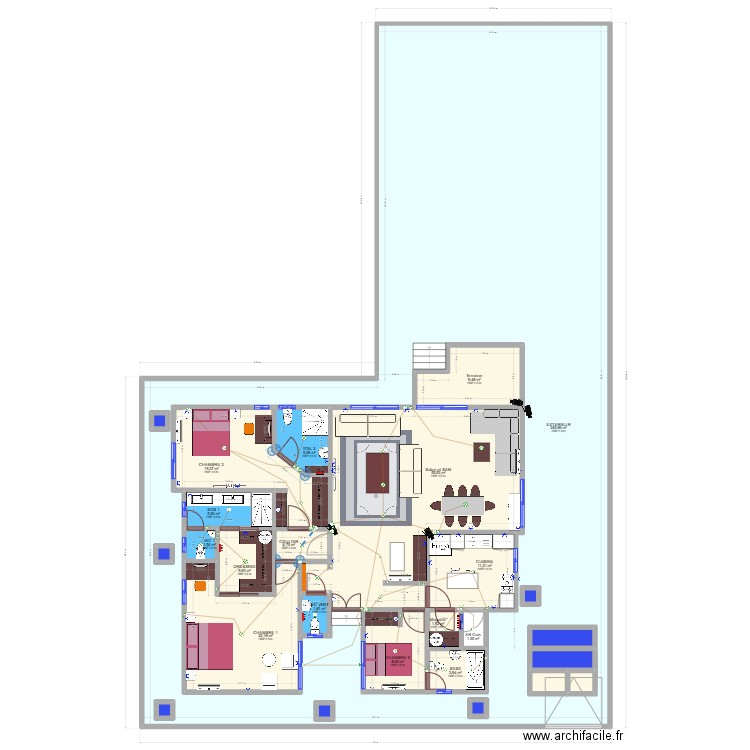 Dalal Diam VF. Plan de 98 pièces et 2367 m2