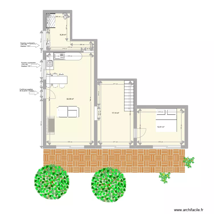 Plan maison Thala Bouzrou - RDC. Plan de 