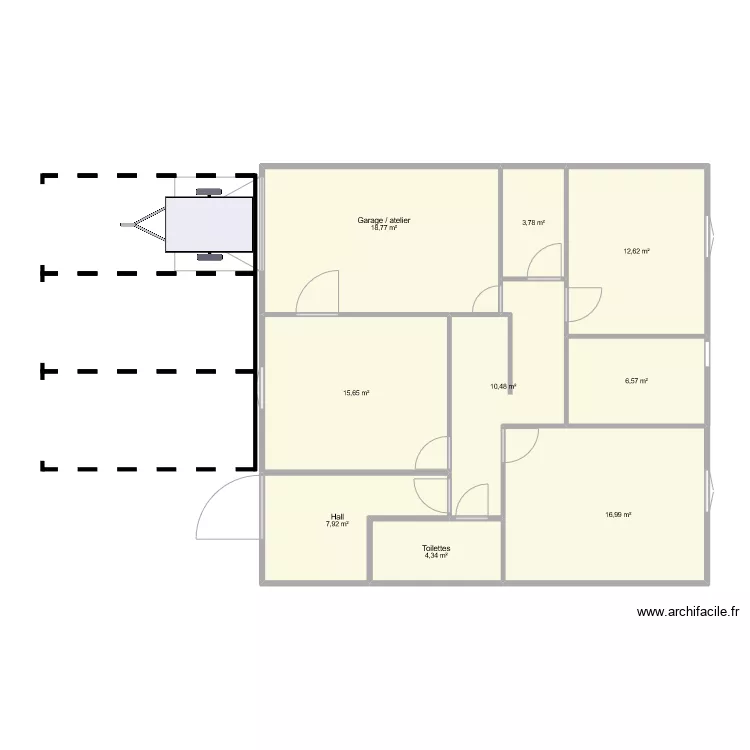 Maison initiale. Plan de 