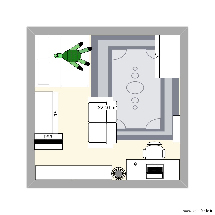 maison allemand . Plan de 1 pièce et 23 m2