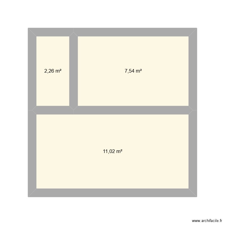 essai. Plan de 3 pièces et 21 m2