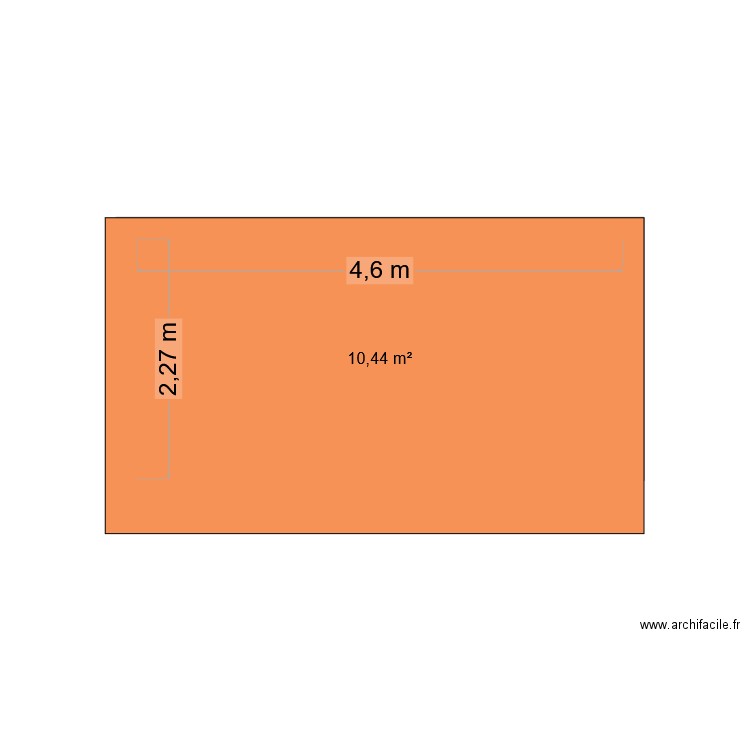 abri. Plan de 1 pièce et 10 m2