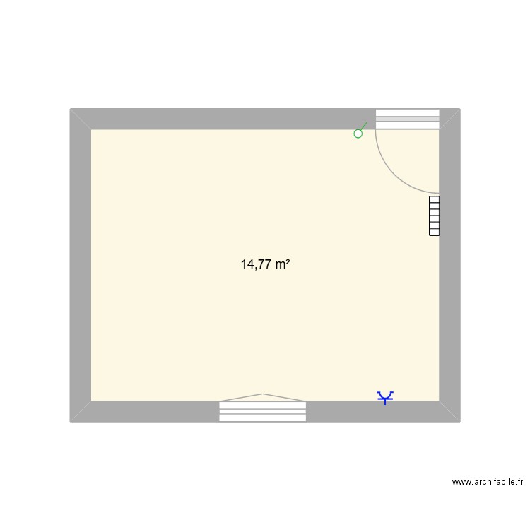 chb3. Plan de 1 pièce et 15 m2