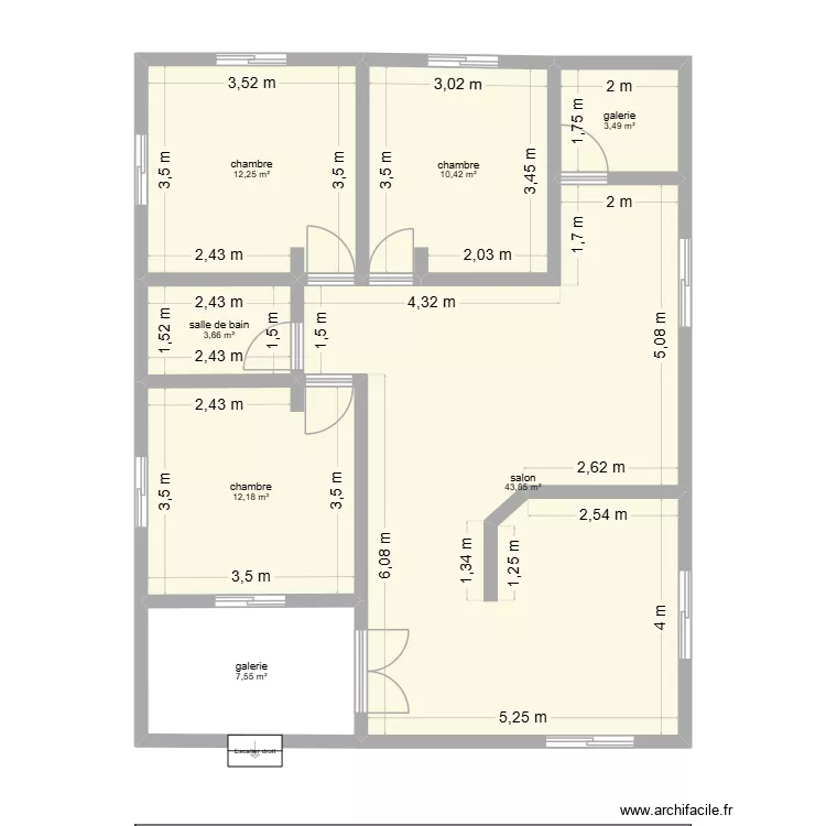 PLAN RACHELLE. Plan de 7  et 93 m²