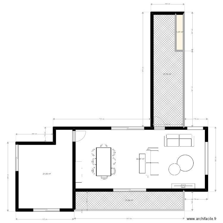 MMEC. Plan de 5 pièces et 97 m2