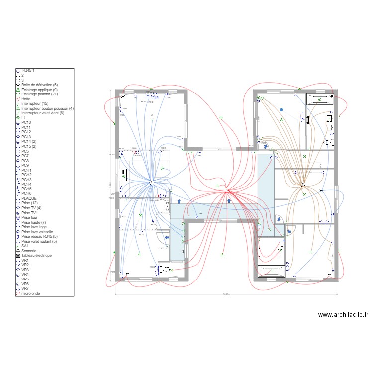 laranjo cablage. Plan de 4 pièces et 128 m2