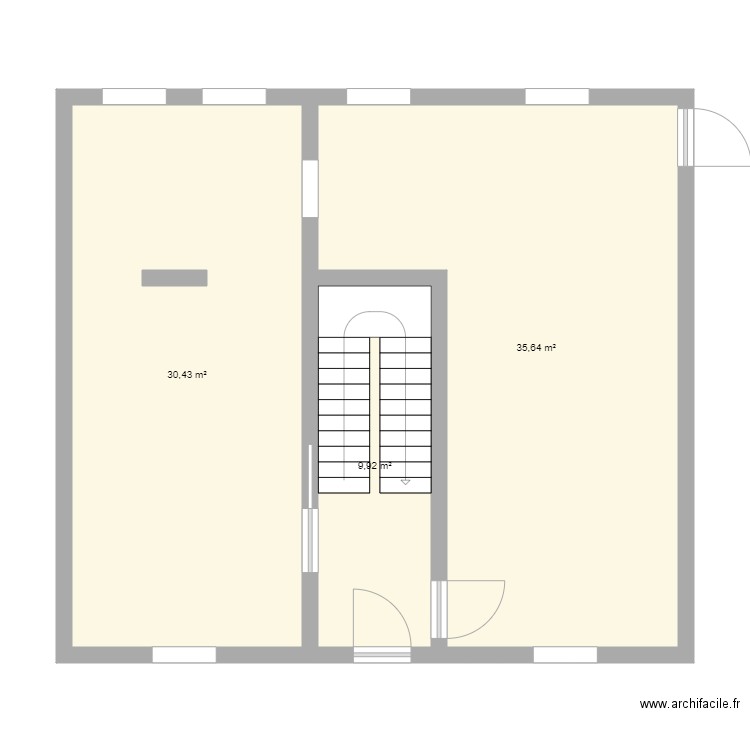 Maison . Plan de 3 pièces et 76 m2