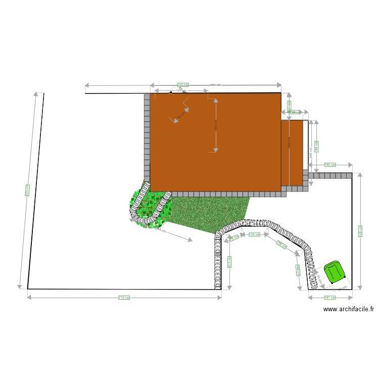 Jardin nvelle terrasse. Plan de 0 pièce et 0 m2