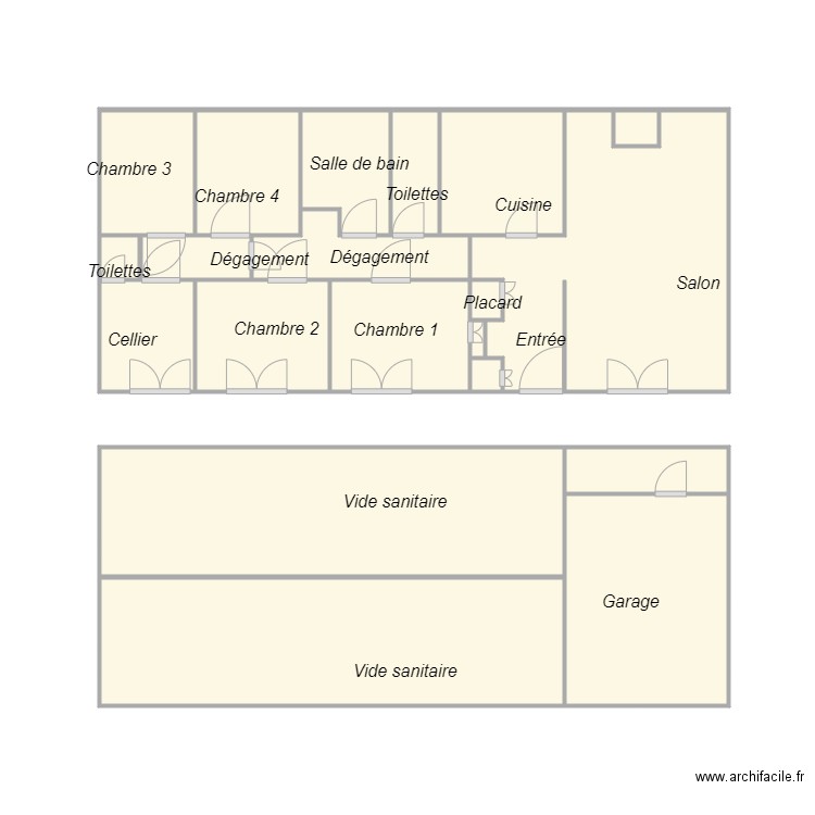 Croquis ROUYERE. Plan de 20 pièces et 43 m2