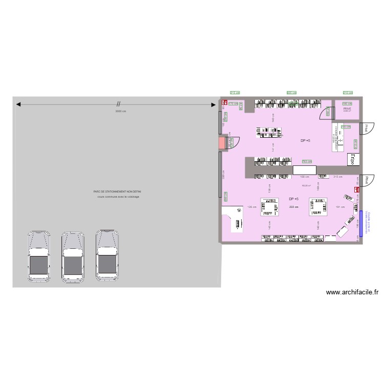 STATIONNEMENT LE CELLIER AVANT TRAVAUX. Plan de 0 pièce et 0 m2