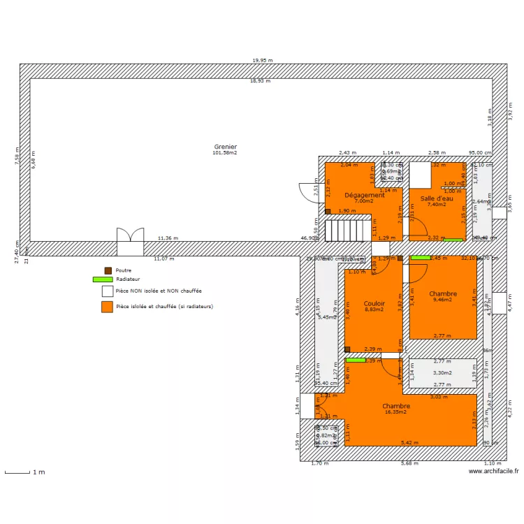 Maison Etage. Plan de 