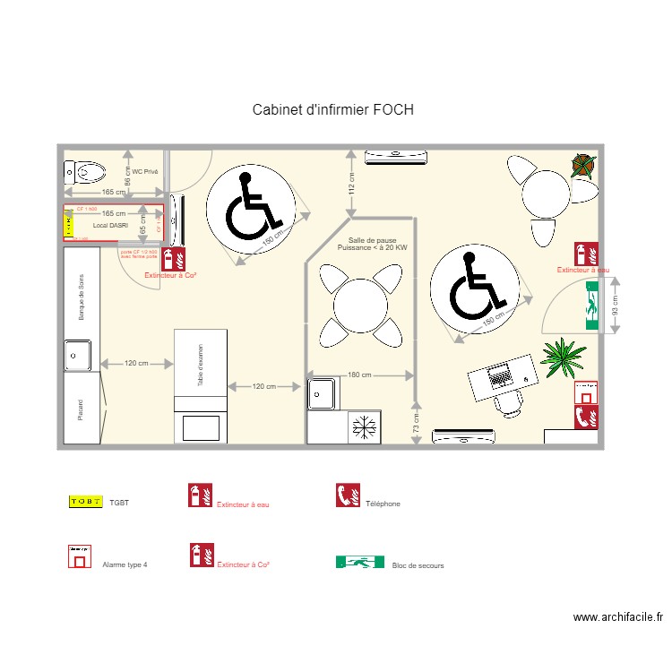 cabinet infirmier Foch. Plan de 0 pièce et 0 m2