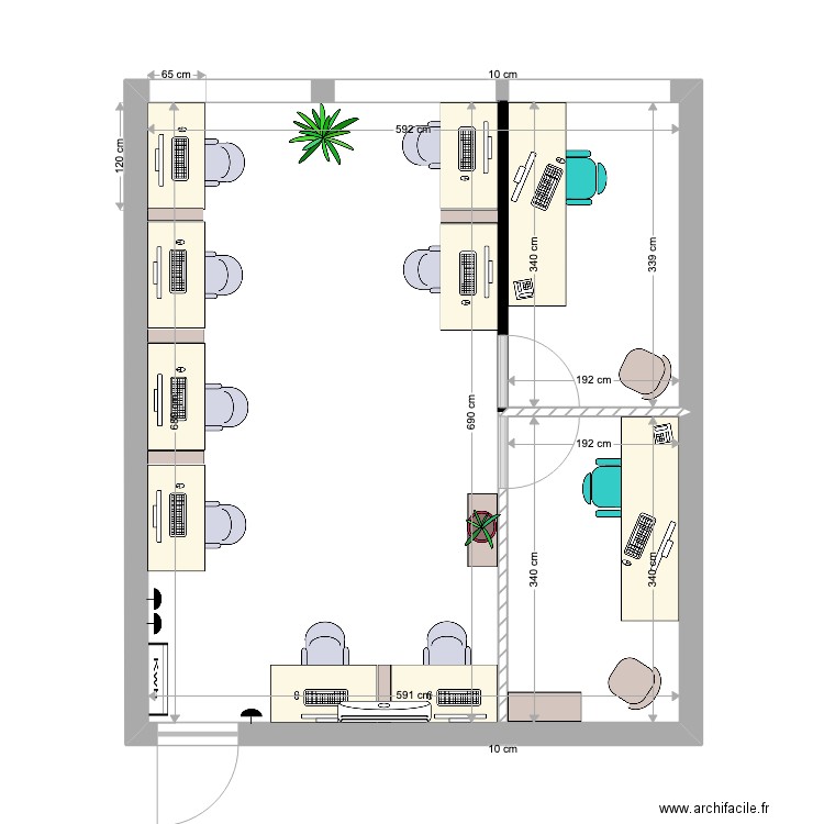 Bureau-nouveau-4. Plan de 1 pièce et 40 m2