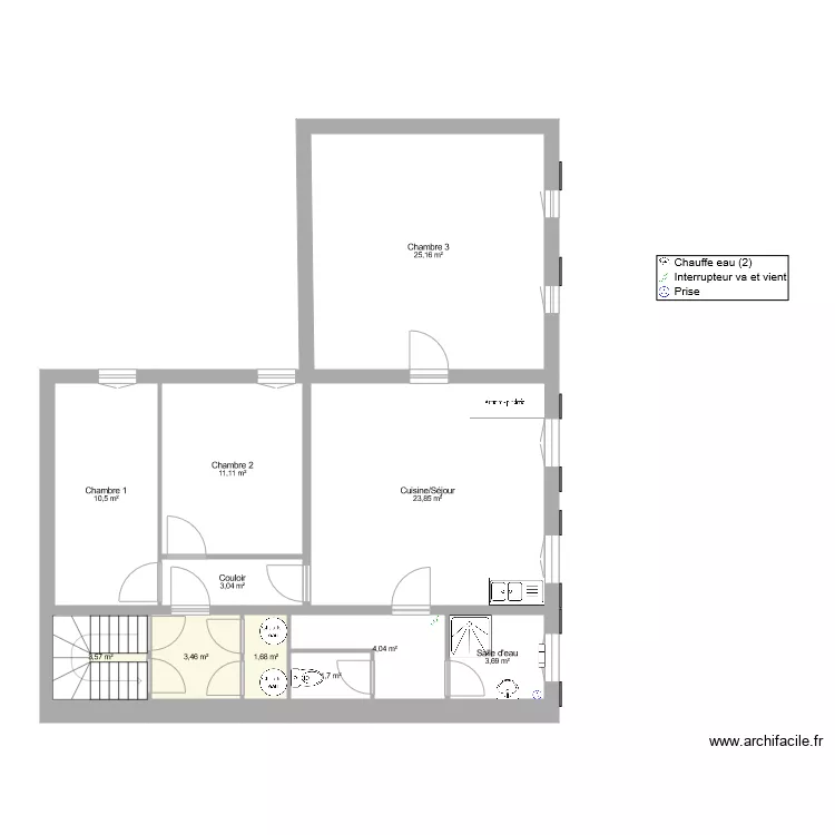 Pharmacie ST Christoly Appartement gauche &eacute;tage 1 plan plaquiste 30082021. Plan de 