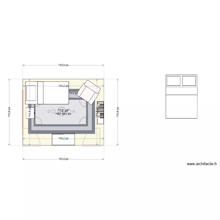 chambre louis. Plan de 