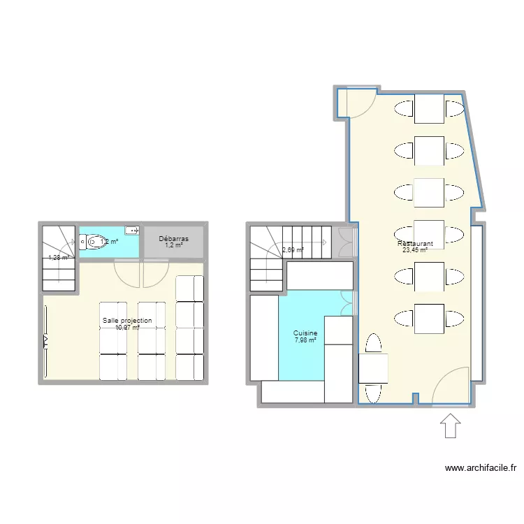 Plan local_Restaurant. Plan de 