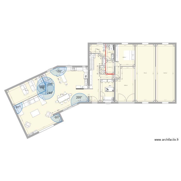 vougyNEWA. Plan de 19 pièces et 348 m2