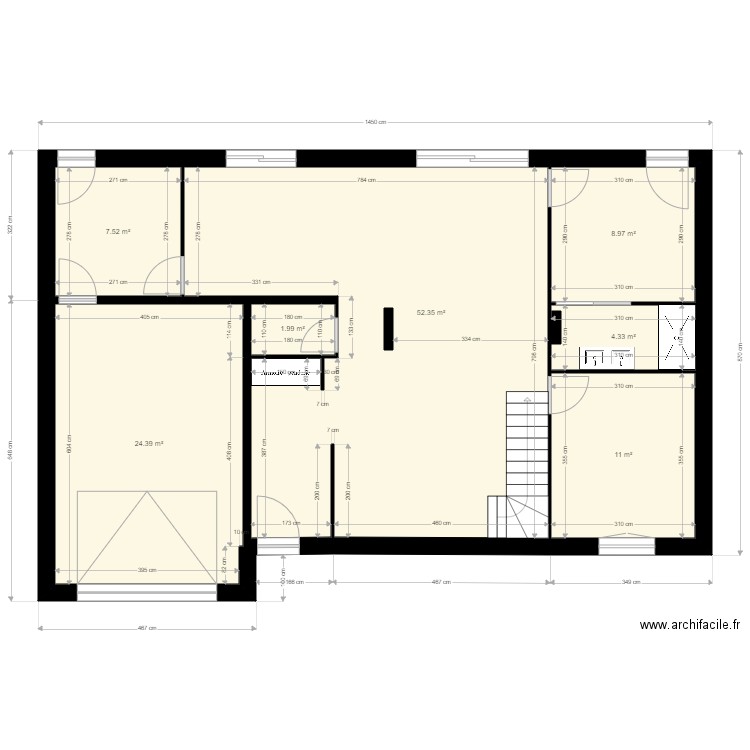 PLAN MARIA . Plan de 13 pièces et 160 m2