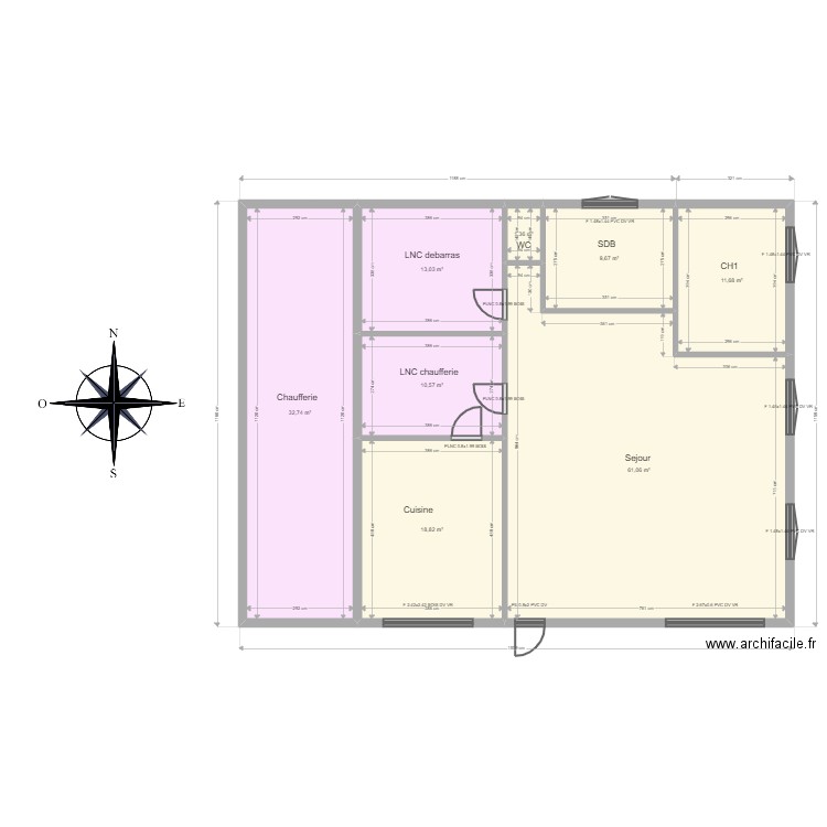 Cazenave. Plan de 16 pièces et 284 m2