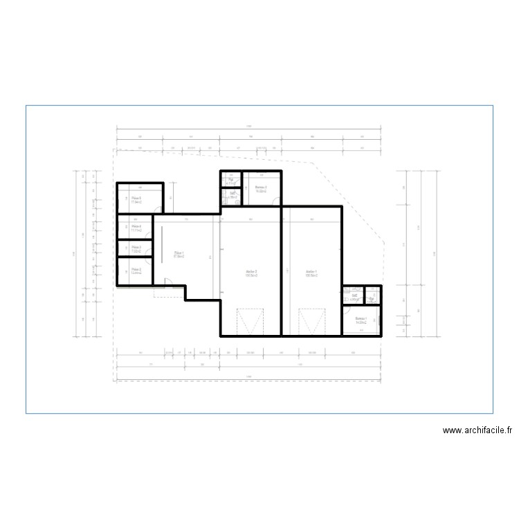 37283 croquis RDC. Plan de 12 pièces et 41 m2