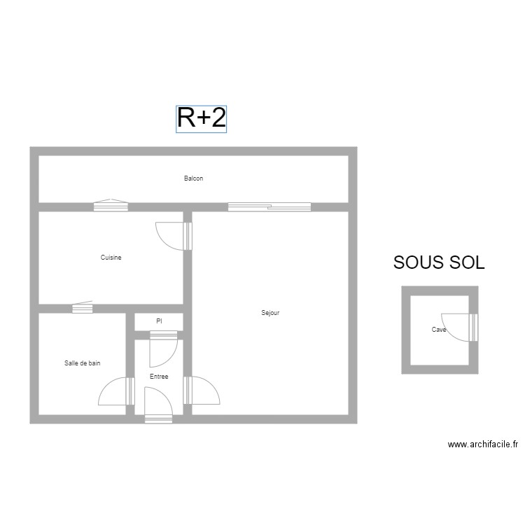 350601001. Plan de 7 pièces et 65 m2