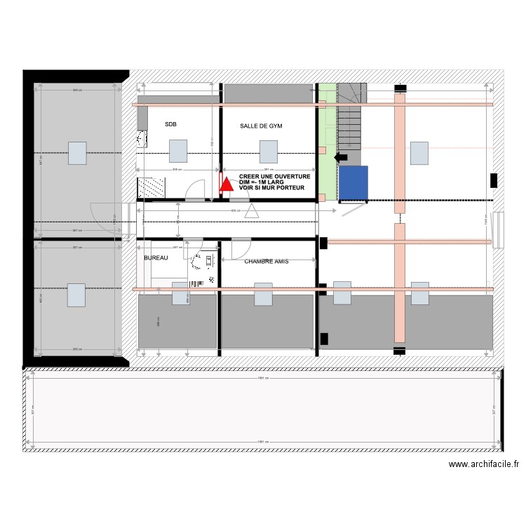 ETAGE REVU GROS OEUVRE . Plan de 0 pièce et 0 m2