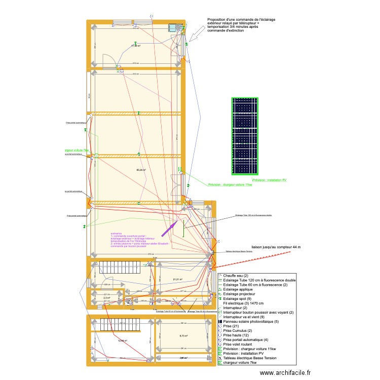 garage Montguers . Plan de 7 pièces et 150 m2