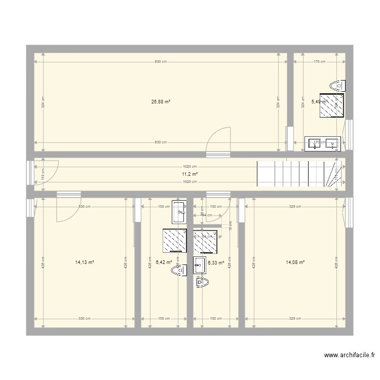 Zorkovac Vivodinski 8A First Fllor. Plan de 7 pièces et 85 m2