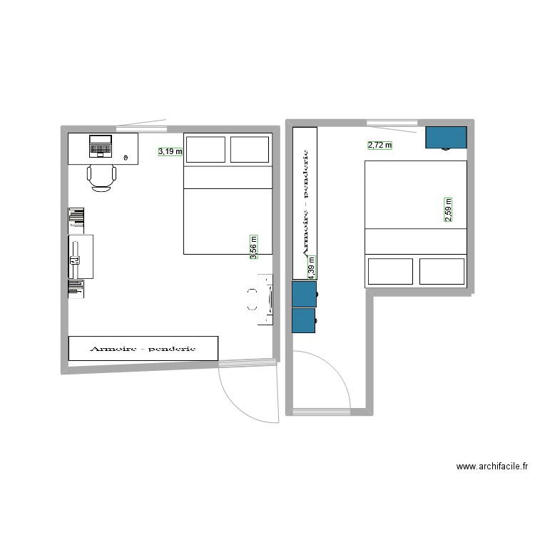 5 baco  suite. Plan de 0 pièce et 0 m2