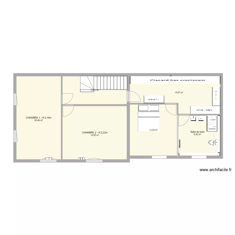 Maison &eacute;tage. Plan de 