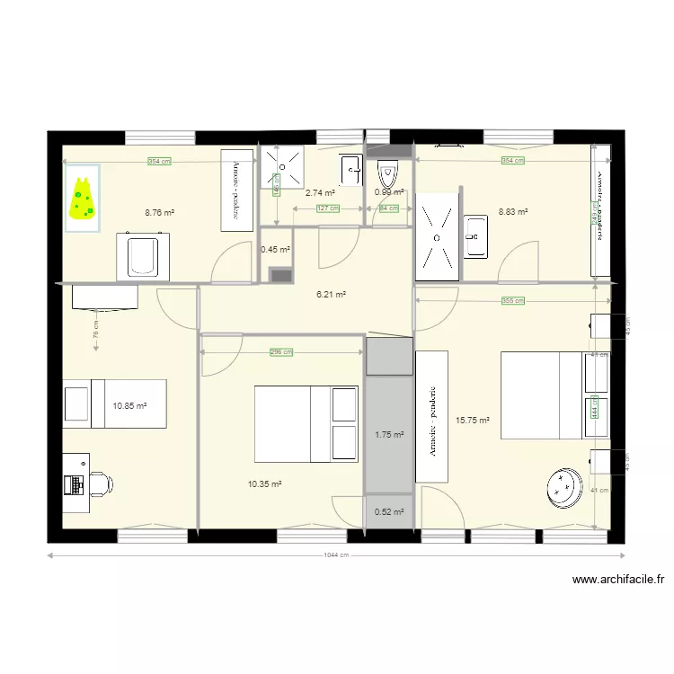 Maison revente F5. Plan de 