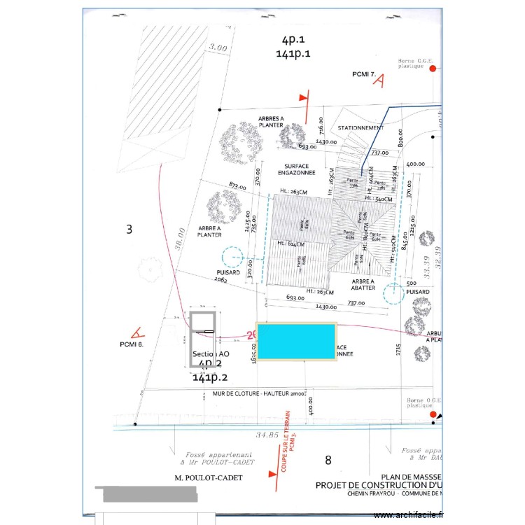 Plan de masse Abri jardin et piscine. Plan de 0 pièce et 0 m2