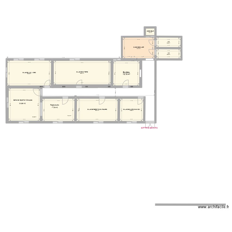 2ème étage IMPULSE maj 30-06-22. Plan de 11 pièces et 182 m2