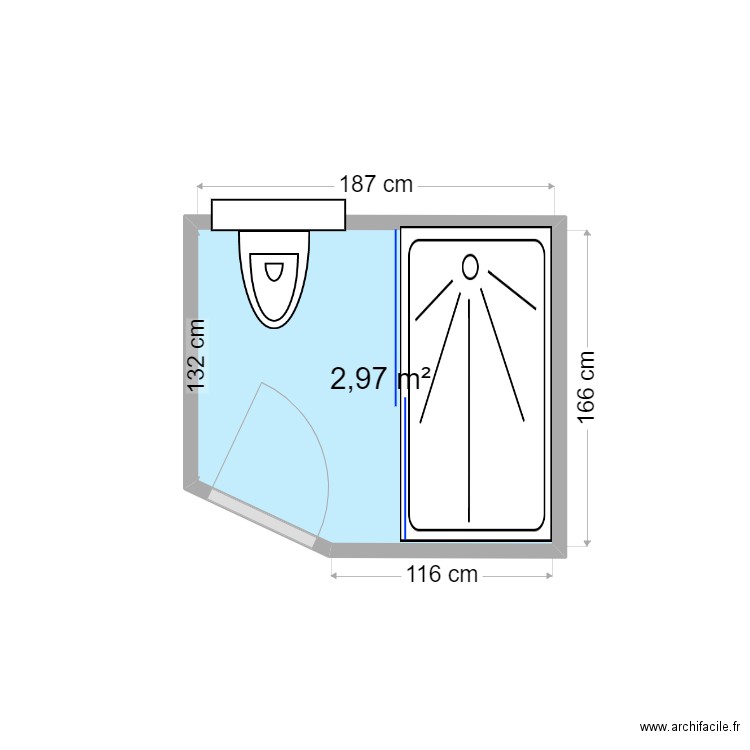 garnier. Plan de 1 pièce et 3 m2